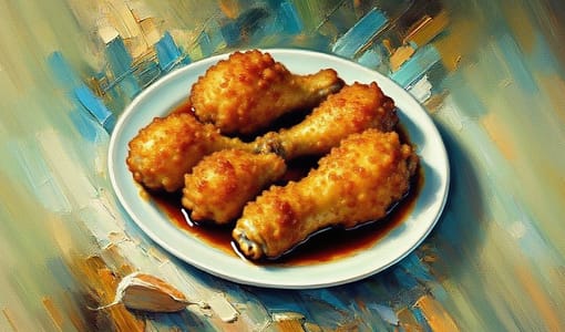 jimeng-2025-06-30-244-create a plate of southern fried chicken using this photo as a reference.